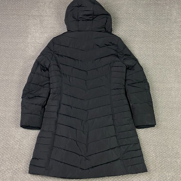Tommy Hilfiger Hooded Long Puffer Coat Jacket Parka Women's Medium Black Quilted - Picture 5 of 15